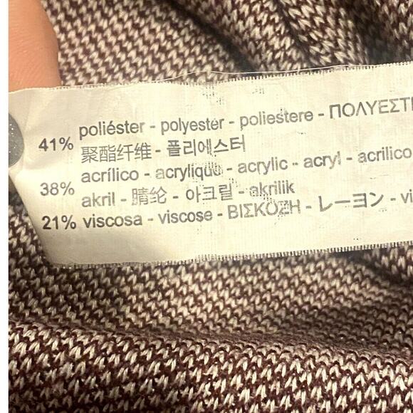 Zara Relaxed Fit Long Sleeve Lightweight Soft Crew Neck Knit Sweater M Burgundy - Picture 11 of 15